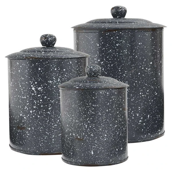 Granite Enamelware Canisters Set - Gray 1 Granite Enamelware Canisters Set - Gray