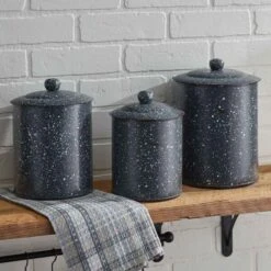 Granite Enamelware Canisters Set - Gray 12 Granite Enamelware Canisters Set - Gray -Park Designs Shop 065 694G 2