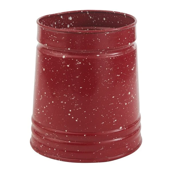 Red Graniteware Enamel Utensil Crock 1 Red Graniteware Enamel Utensil Crock