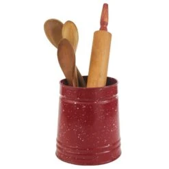Red Graniteware Enamel Utensil Crock 6 Red Graniteware Enamel Utensil Crock -Park Designs Shop 065 699R 3