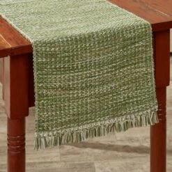 Basketweave Table Runner 36"L - Evergreen