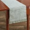 Basketweave Table Runner - 54"L - Barely Blue