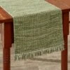Basketweave Table Runner 54"L - Evergreen