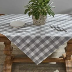 Wicklow Check Tablecloth - Dove -Park Designs Shop 113 05D 2