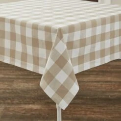 Wicklow Check Tablecloth 54" X 54" - Natural