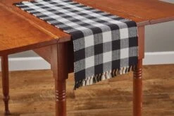 Wicklow Check Table Runner - 36"L - Black & Cream -Park Designs Shop 113 12BC 01