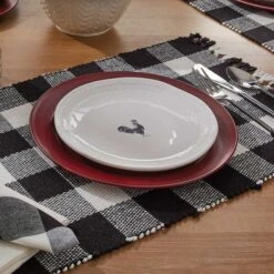 Wicklow Check Table Runner - 36"L - Black & Cream -Park Designs Shop 113 12BC 3