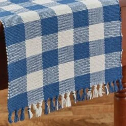 Wicklow Check Table Runner - 36"L - China Blue 8 Wicklow Check Table Runner - 36"L - China Blue -Park Designs Shop 113 12CB 1