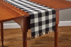 Wicklow Check Table Runner - 54"L - Black & Cream 10 Wicklow Check Table Runner - 54"L - Black & Cream -Park Designs Shop 113 13BC 01