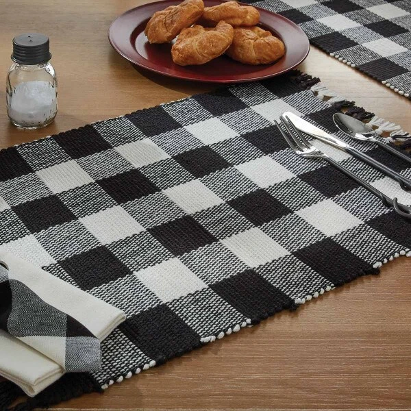 Wicklow Check Table Runner - 54"L - Black & Cream 6 Wicklow Check Table Runner - 54"L - Black & Cream - Image 6