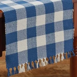Wicklow Check Table Runner - 54"L - China Blue -Park Designs Shop 113 13CB 1