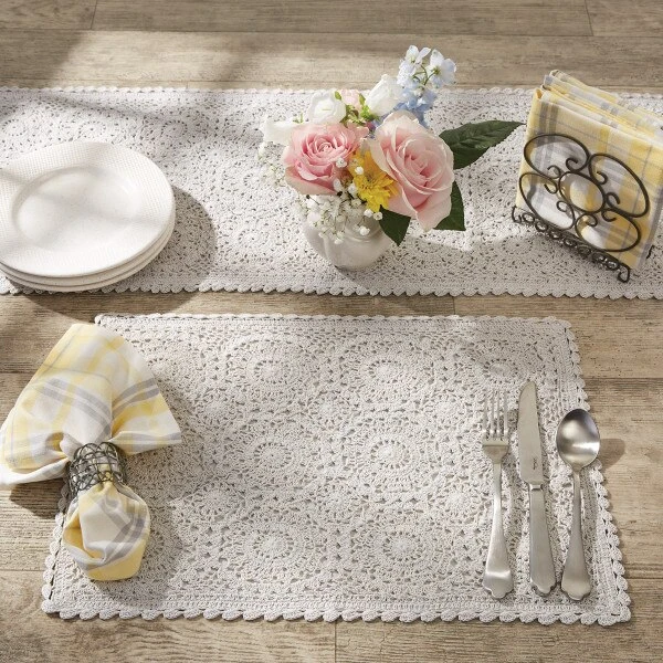 Lace Placemat - Mist 2 Lace Placemat - Mist - Image 2