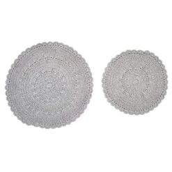 Lace Accent Mats Set Of 2 - Mist