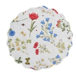 Wildflower Scalloped Round Placemat