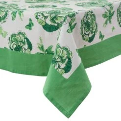 Patricia Heaton Home Florals And Flitters Tablecloth 54" X 54" - Green