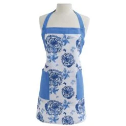 Patricia Heaton Home Florals And Flitters Apron - Blue