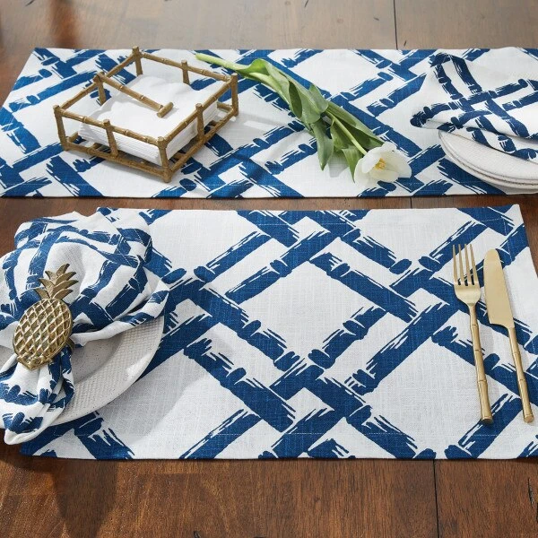 Williamsburg Bamboo Trellis Table Runner 54" L 2 Williamsburg Bamboo Trellis Table Runner 54" L - Image 2