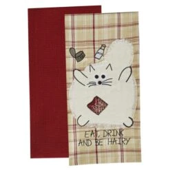 Eat Drink Be Hairy 2 Dishtowel Set