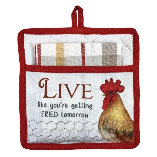 Live Like You're Fried Pocket Potholder Set 1 Live Like You're Fried Pocket Potholder Set