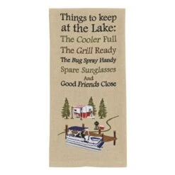 Things To Have At Lake Embroidered Dishtowel -Park Designs Shop 73 141 01