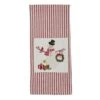 Snowman With Wreath And Cardinal Dishtowel