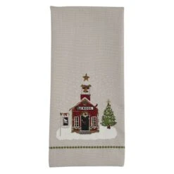 School House Printed&Embroidered Dishtowel