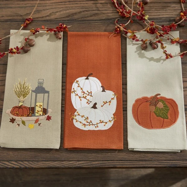 Cream Pumpkins Dishtowel 2 Cream Pumpkins Dishtowel - Image 2