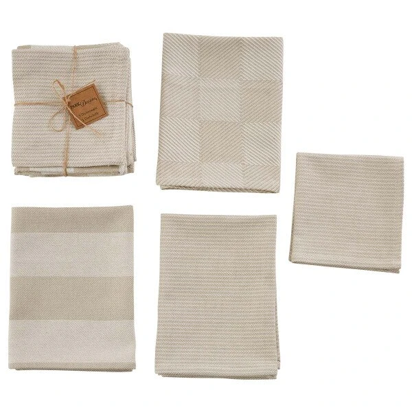 Stonewash 3 Dishtowel & 1 Dishcloth Set - Cream 2 Stonewash 3 Dishtowel & 1 Dishcloth Set - Cream - Image 2