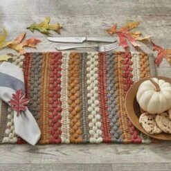 Gathered Pumpkin Chindi Placemat -Park Designs Shop 830 01X 2