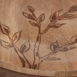 Leaves Wood Cheese Board With Glass Dome -Park Designs Shop 8599 639 3