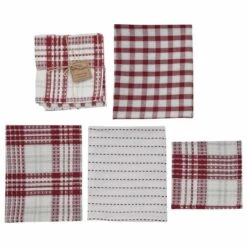 Peppermint Plaid 3 Dishtowel & 1 Dishcloth Set