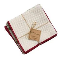 Peace And Merry 3 Dishtowel- 1Dishcloth Set