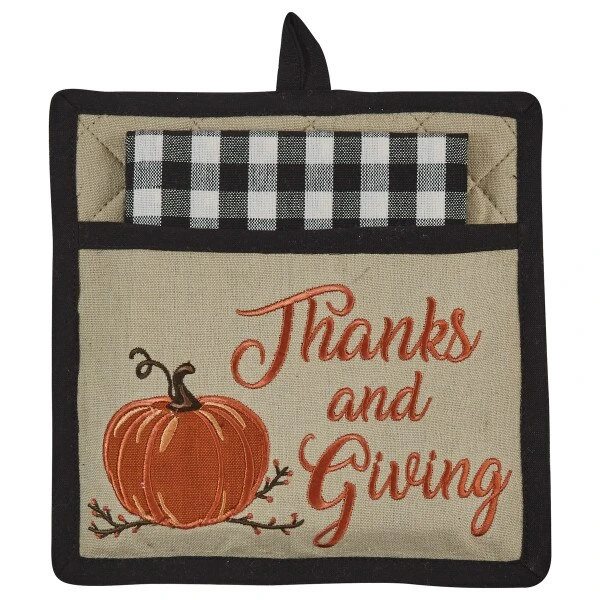 Autumn Checkerboard Pocket Potholder Set 1 Autumn Checkerboard Pocket Potholder Set