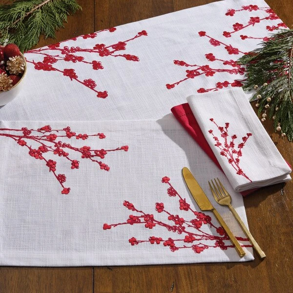 Patricia Heaton Home Berry Elegance Napkin 20" 2 Patricia Heaton Home Berry Elegance Napkin 20" - Image 2