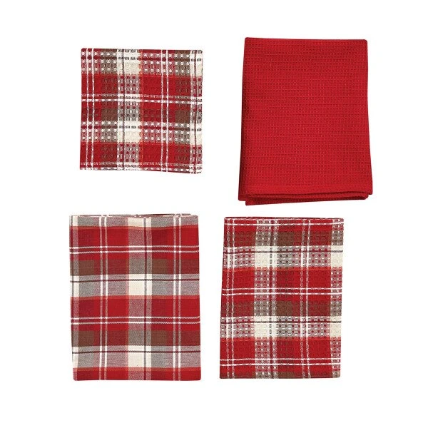 Fireside Plaid 3 Dishtowel/1 Dishcloth Set 2 Fireside Plaid 3 Dishtowel/1 Dishcloth Set - Image 2