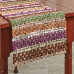 Fall Colors Chindi Table Runner 54" L