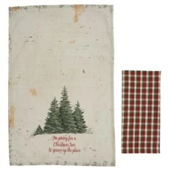 Wild And Beautiful Holiday Christmas Tree 2 Dishtowel Set
