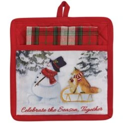 Flurry Snowman Pocket Potholder Set