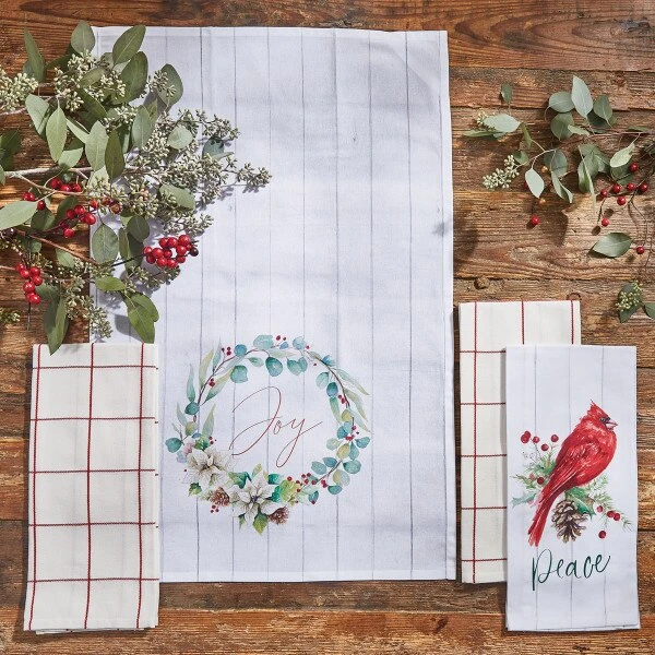 Poinsettia Pine 2 Dishtowel Set-Poinsettia 2 Poinsettia Pine 2 Dishtowel Set-Poinsettia - Image 2