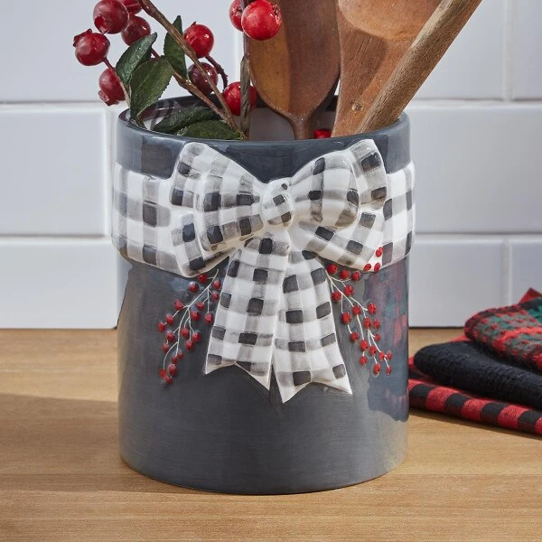 Home For Christmas Utensil Crock 2 Home For Christmas Utensil Crock - Image 2