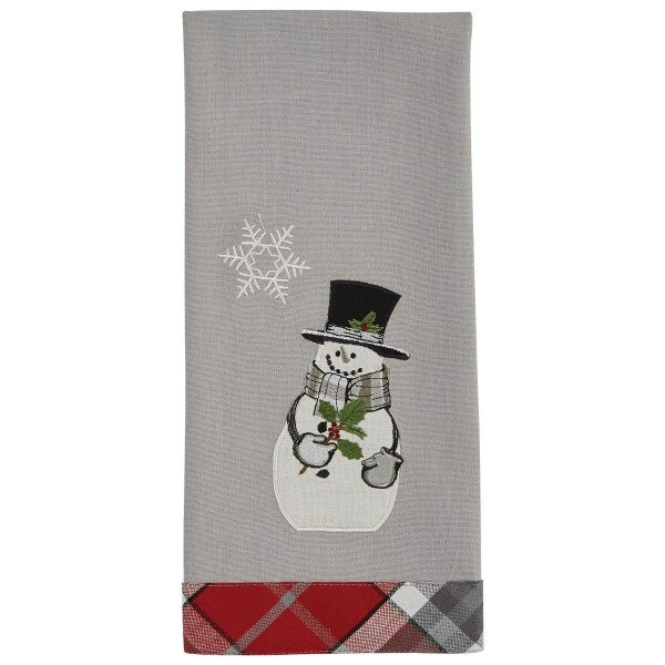 Snowman And Holly Decorative Dishtowel 1 Snowman And Holly Decorative Dishtowel