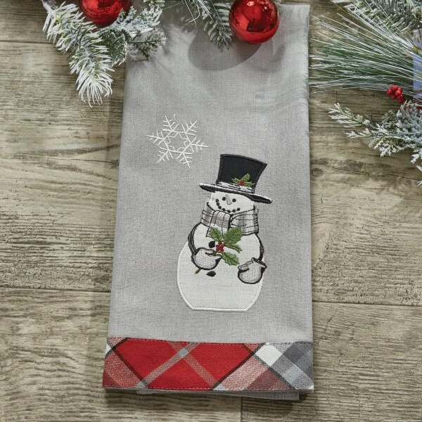 Snowman And Holly Decorative Dishtowel 2 Snowman And Holly Decorative Dishtowel - Image 2