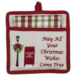 Santa'S Mailbox Pocket Potholder Set