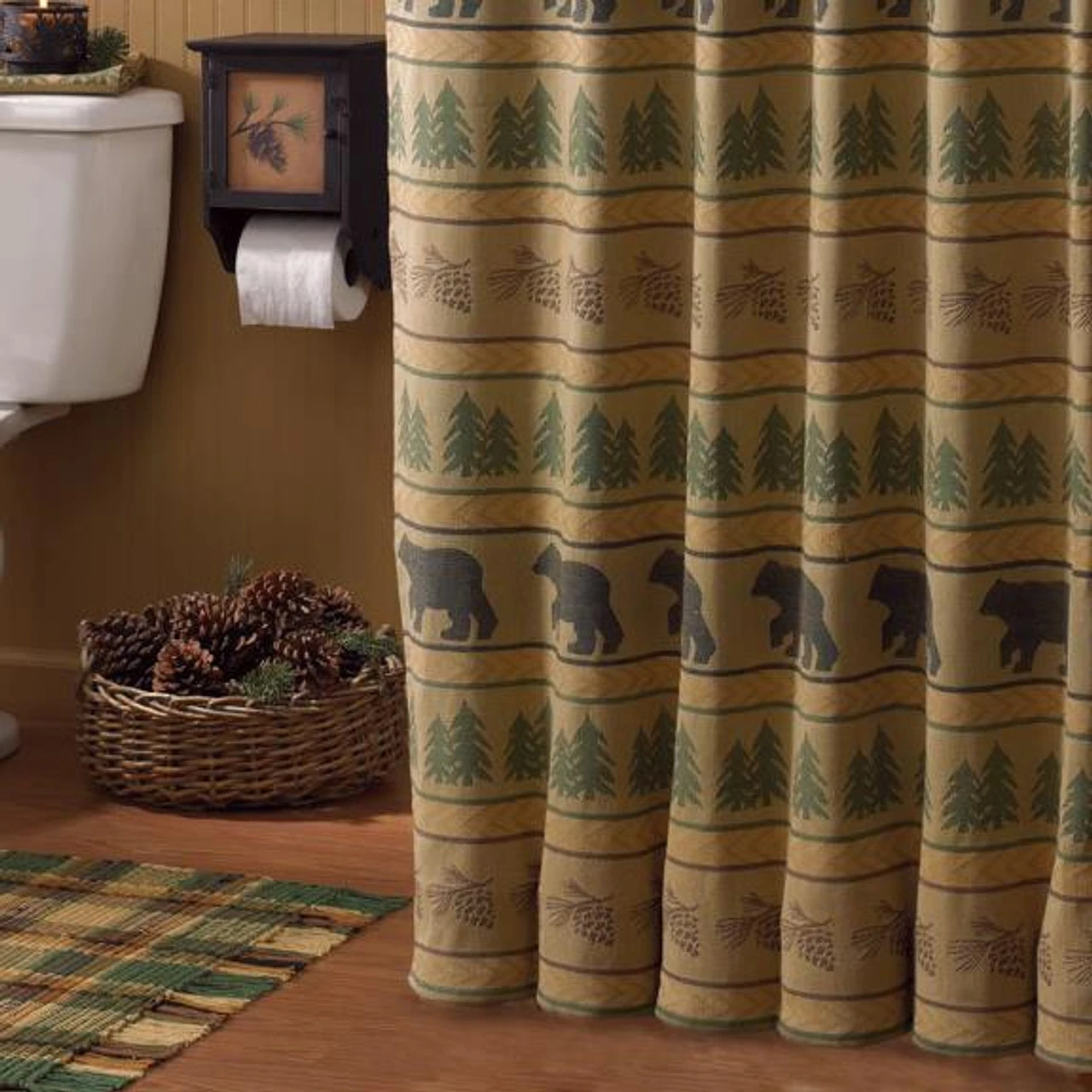 Bear Tracks Shower Curtain 1 Bear Tracks Shower Curtain