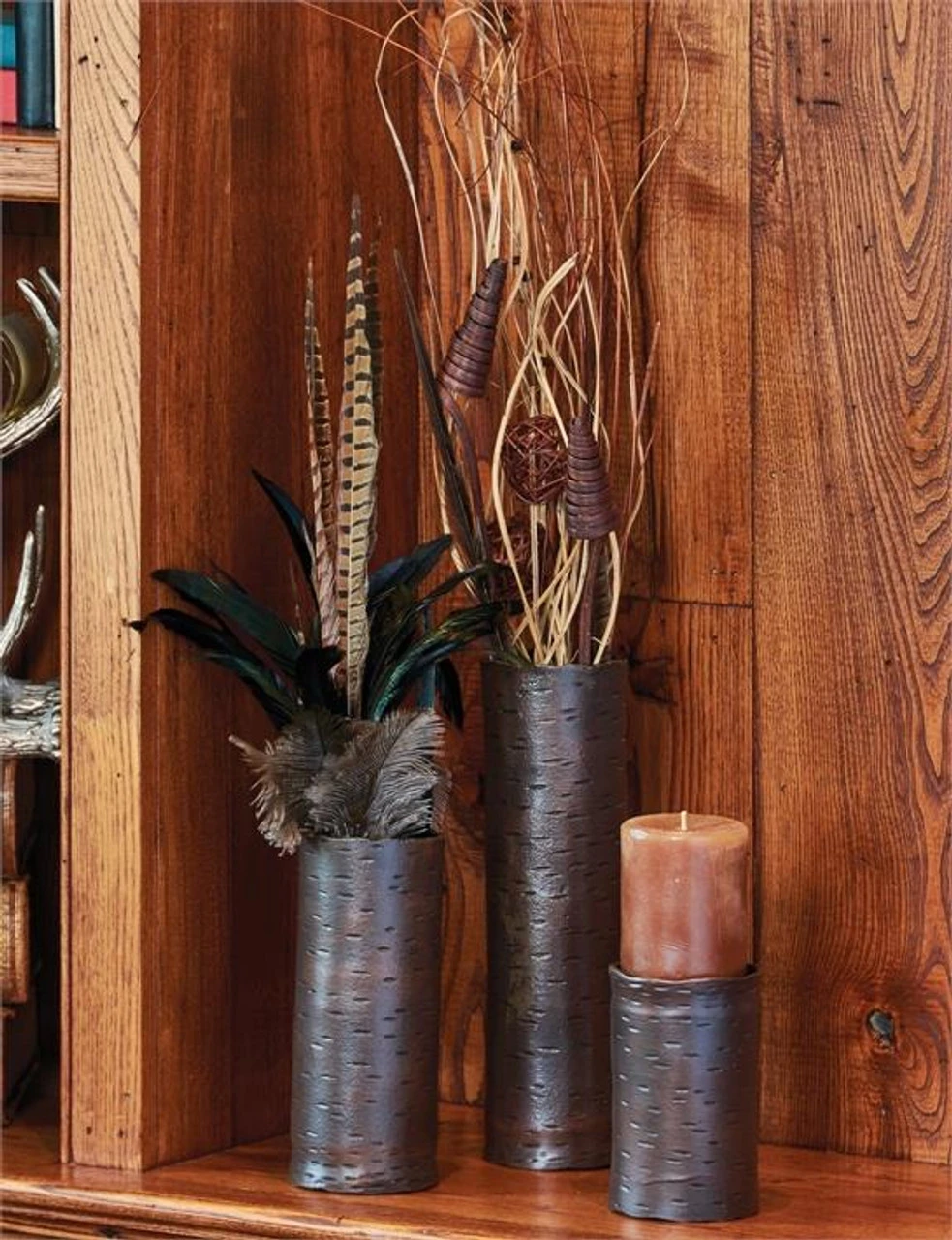 Birch Vase/Pillar Holders - Set Of 3 Assorted 1 Birch Vase/Pillar Holders - Set Of 3 Assorted