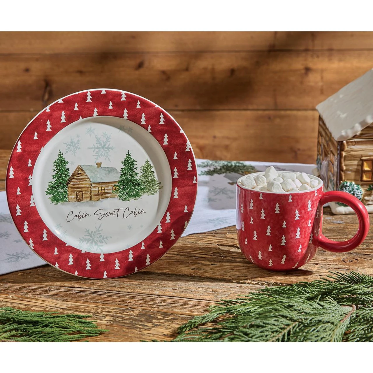 Cabin Sweet Cabin Salad Plates - Set Of 4 2 Cabin Sweet Cabin Salad Plates - Set Of 4 - Image 2