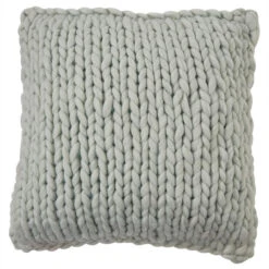 Chunky Knit Pillow - Blue Mist 18"