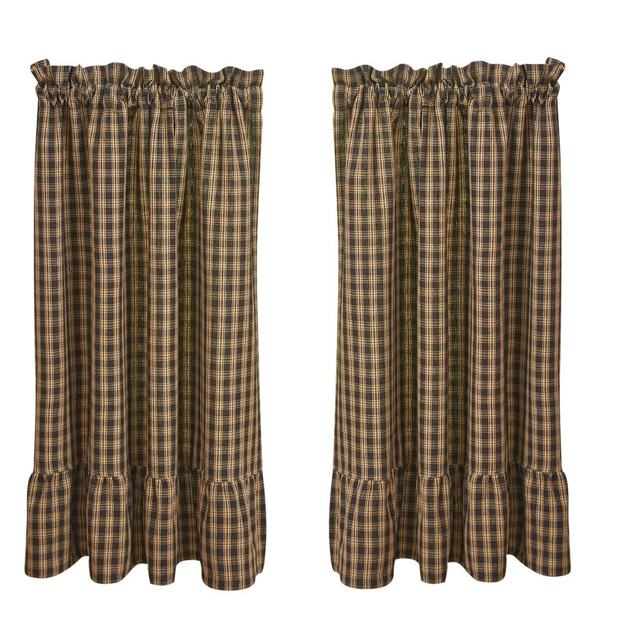 Sturbridge Black Plaid Tiers - Ruffle 72x36 2 Sturbridge Black Plaid Tiers - Ruffle 72x36 - Image 2