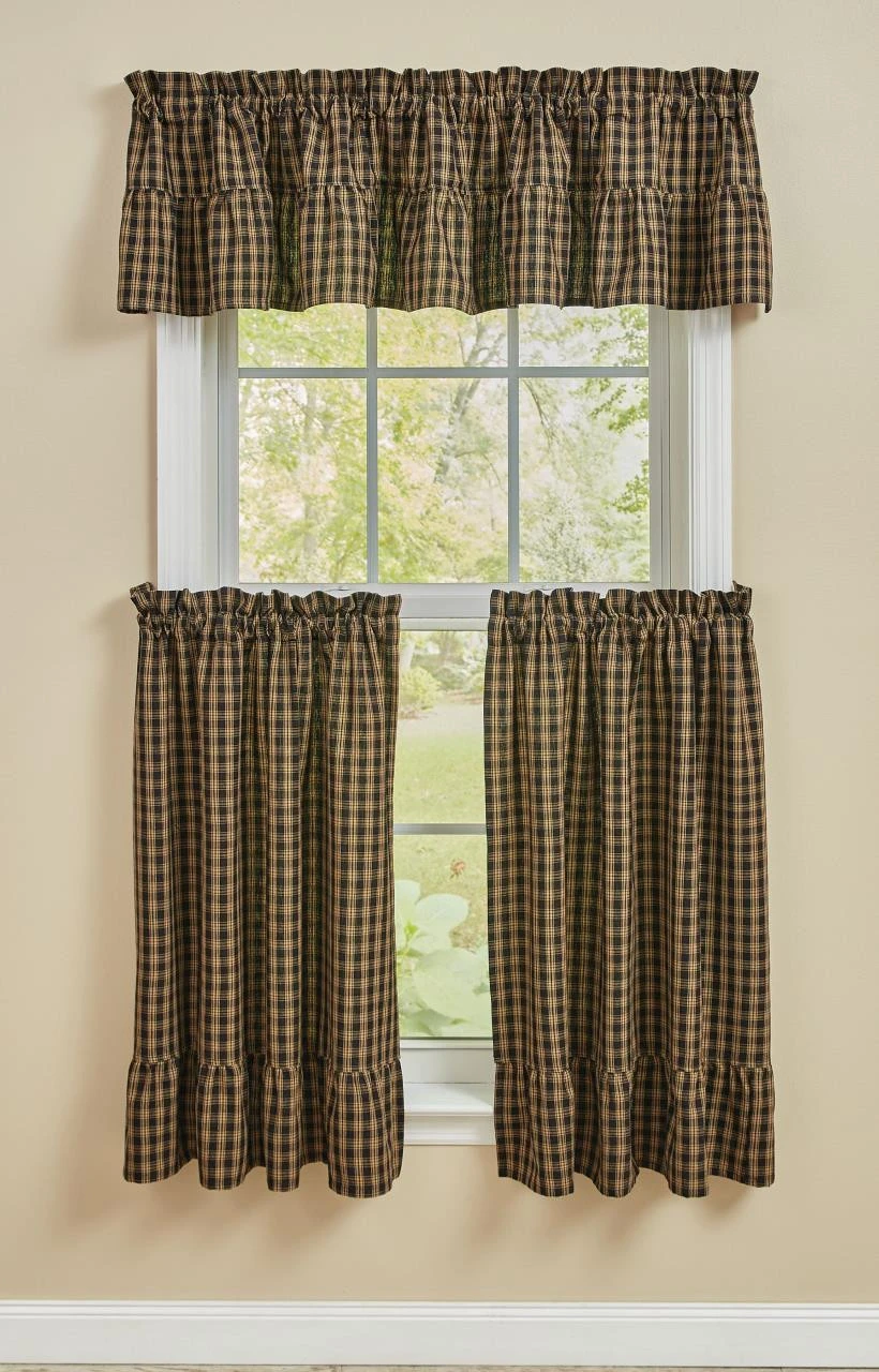 Sturbridge Black Plaid Tiers - Ruffle 72x36 3 Sturbridge Black Plaid Tiers - Ruffle 72x36 - Image 3