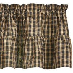 Sturbridge Black Plaid Valance - Ruffle 72x14